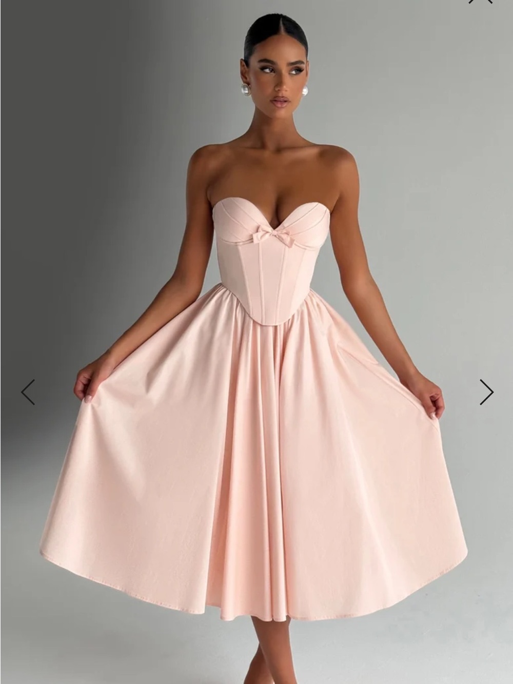 Babyboo NWT Women Medium Pink Soft Peach Prim Midi Dress Balletcore Princess - Picture 5 of 15